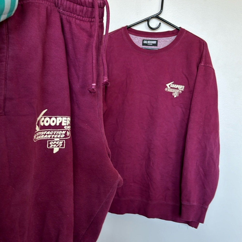 Call Her Daddy Cooper’s Cafe sweatsuit, size XL top, XXL bottom